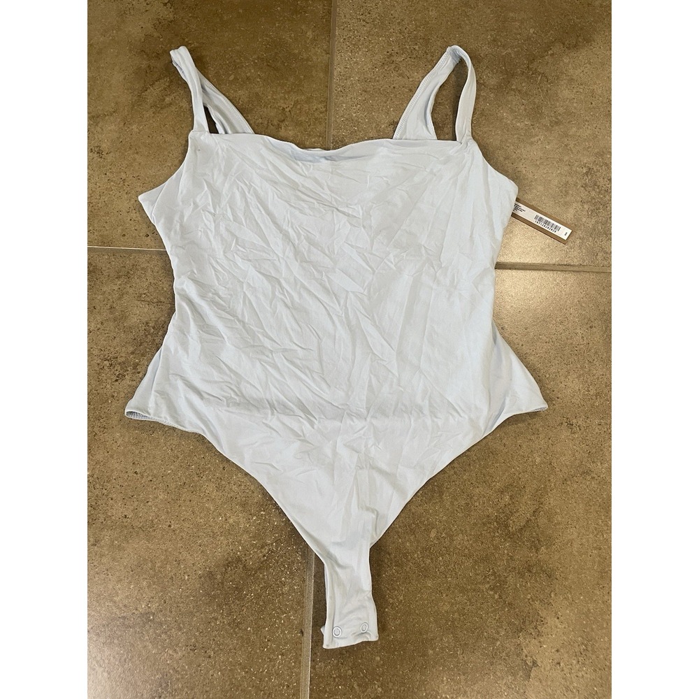 NWT SKIMS Women's Fits Everybody Square Neck Bodysuit Size XL Opal Blue